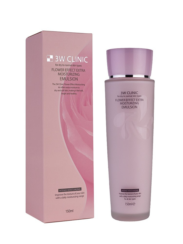 3W CLINIC Flower Effect Extra Moisturizing Emulsion hydratační emulze